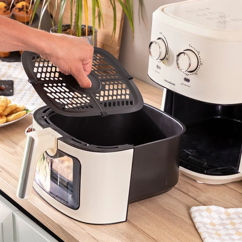 Friteuse à air InnovaGoods Vynner Pro 6500 Crème 1700 W 6,5 L Acier inoxydable