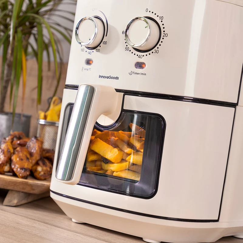 Friteuse à air InnovaGoods Vynner Pro 6500 Crème 1700 W 6,5 L Acier inoxydable