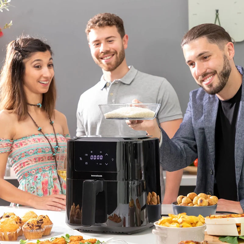 Friteuse à air avec balance InnovaGoods Fryinn Balance 5000 Noir 1500 W 5 L Acier inoxydable