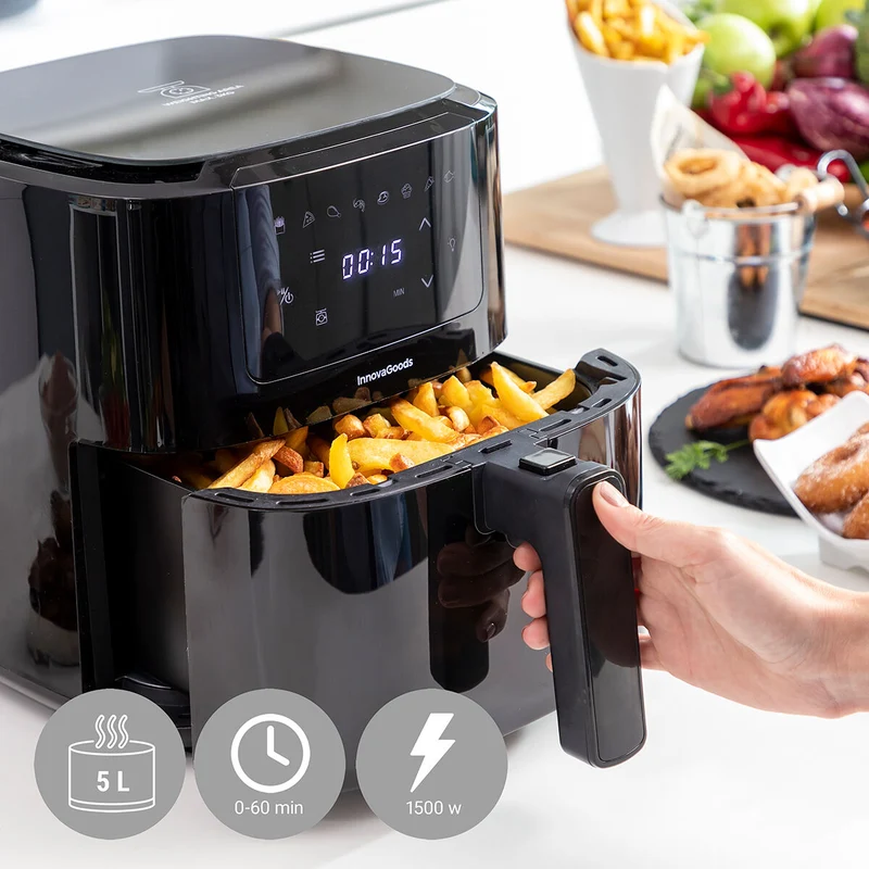 Friteuse à air avec balance InnovaGoods Fryinn Balance 5000 Noir 1500 W 5 L Acier inoxydable