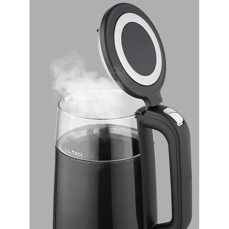 Bouilloire Feel Maestro MR-049 Verre Borosilicate Cristal Transparent Noir 2200 W 1,7 L