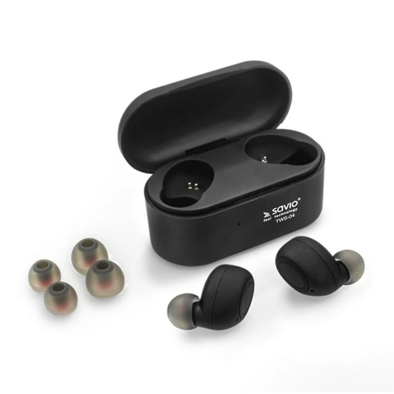 Écouteurs intra-auriculaires Bluetooth Savio TWS-04 Noir Graphite