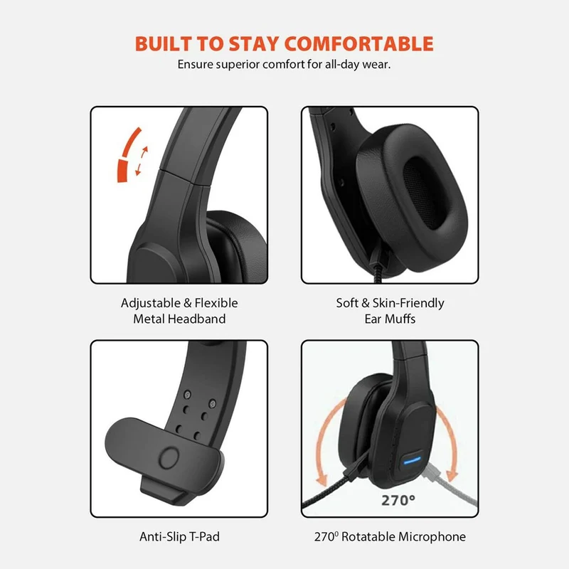 Casque Bluetooth avec microphone AudioCore AC864