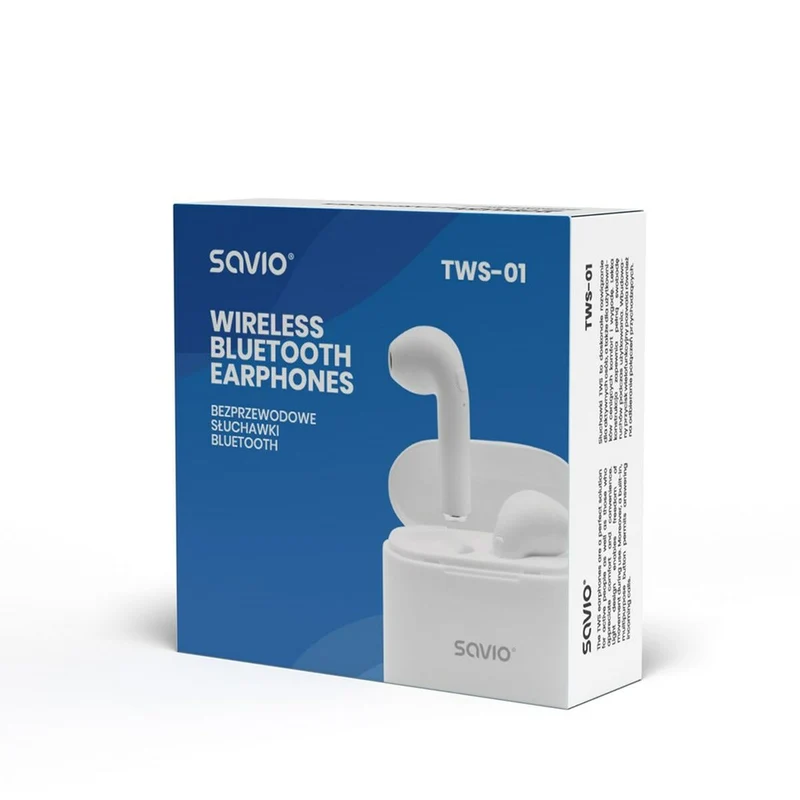 Écouteurs intra-auriculaires Bluetooth Savio TWS-01 Blanc