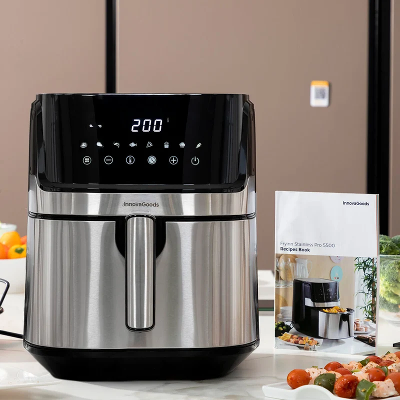 Friteuse à air InnovaGoods Fryinn Pro 5500 Noir 1700 W 5,5 L Acier inoxydable