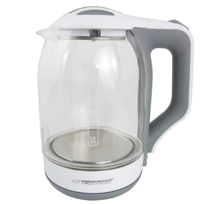Bouilloire Esperanza EKK025W Blanc Verre Plastique 1500 W 1,7 L