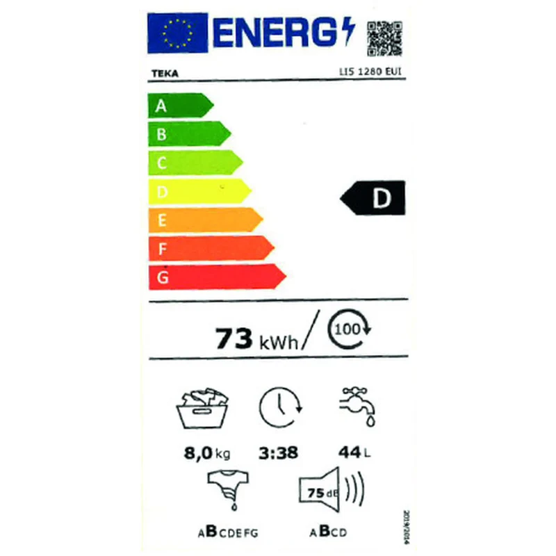 Lave linge Teka LI5 1280 EUI 59,6 cm 1200 tr/min 8 kg