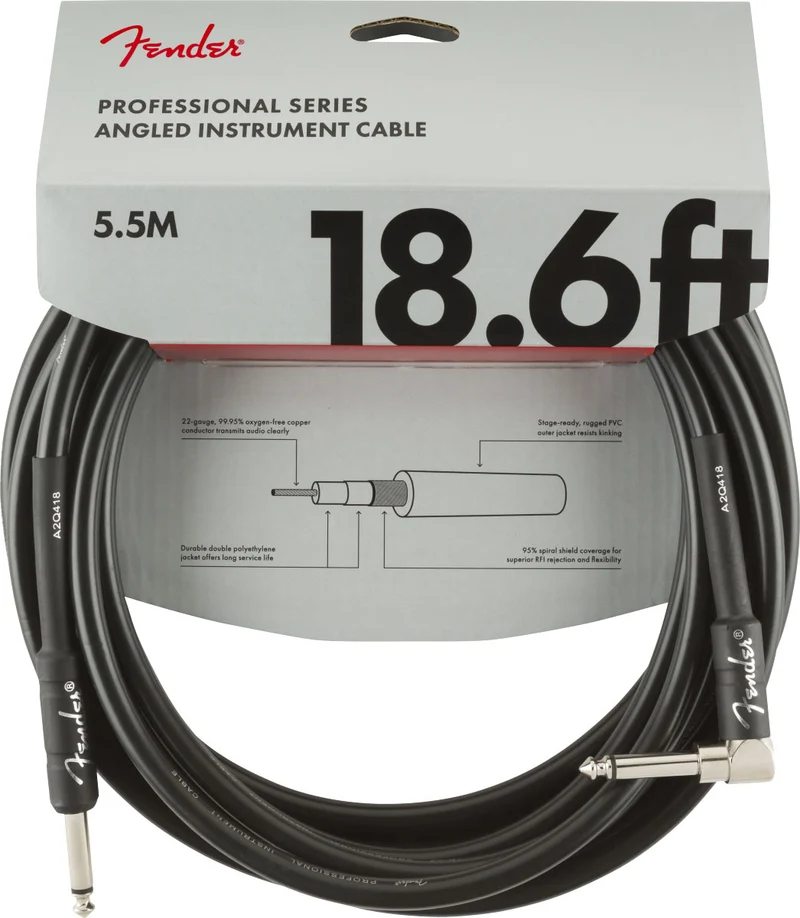 5,5m Professional Instrument Cable Black