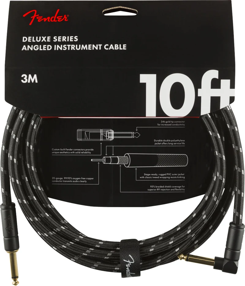 3m Deluxe Instrument Cable Black Tweed