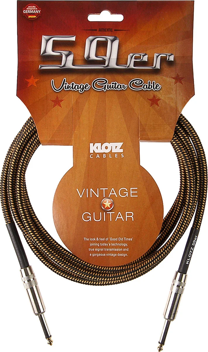 Jack Guitare 59 Vintage Noir / Jaune 6 M