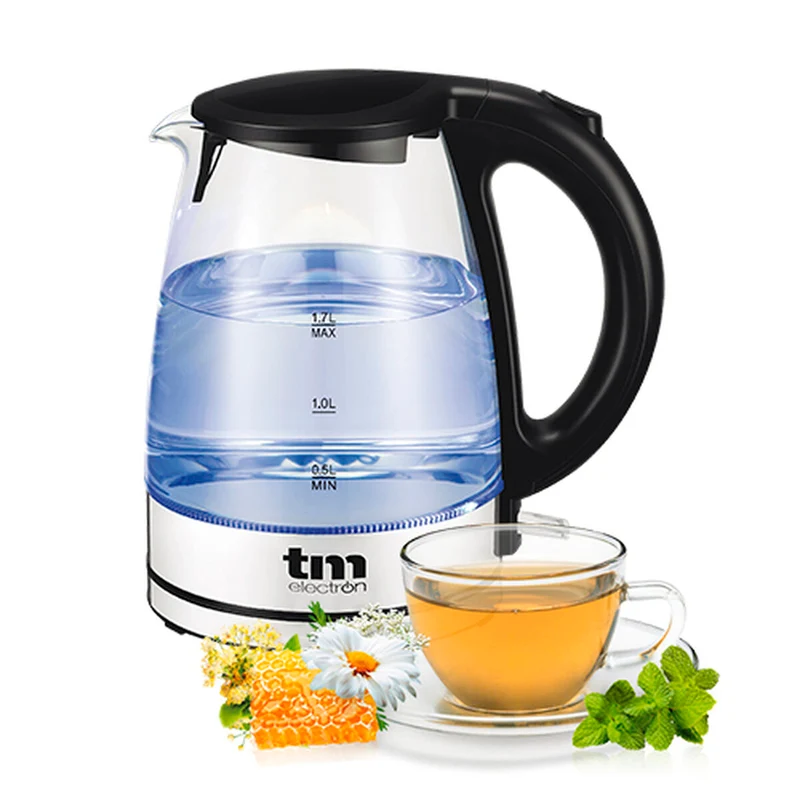 Bouilloire TM Electron 1,7 L Verre Borosilicate Cristal
