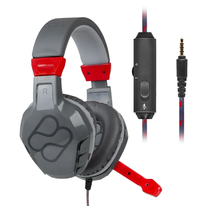 Casque avec Microphone FR-TEC Samus Noir Rouge