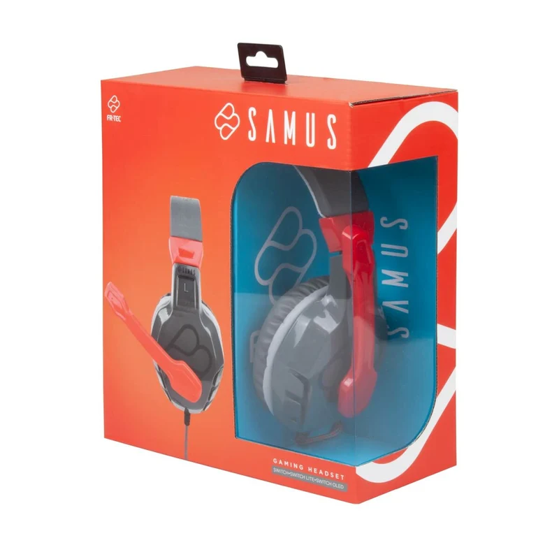 Casque avec Microphone FR-TEC Samus Noir Rouge