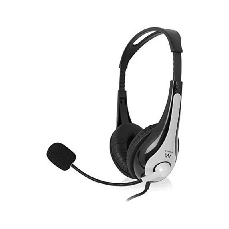 Casque avec microphone Ewent EW3562 noir noir/argent