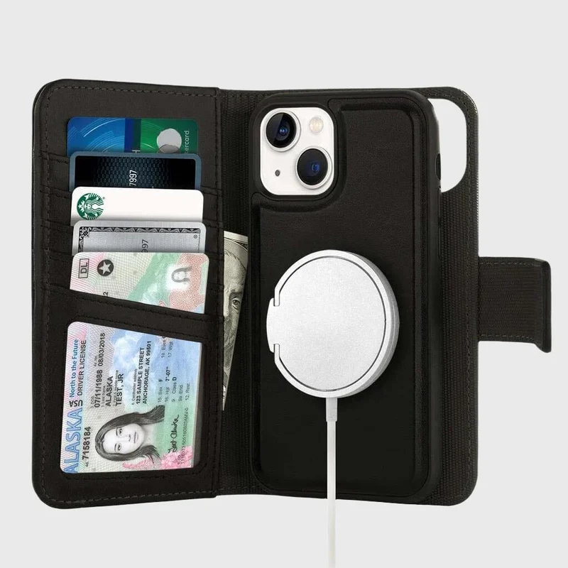 5th Ave Wallet Case avec MagSafe - iPhone 16 - Noir