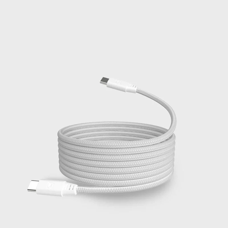 Câble magnétique USB-C vers USB-C de 2 mètres - Blanc