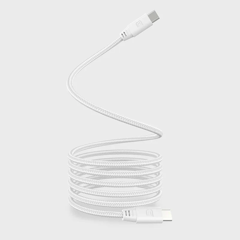 Câble magnétique USB-C vers USB-C de 2 mètres - Blanc