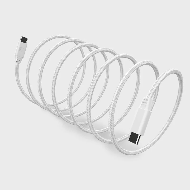 Câble magnétique USB-C vers USB-C de 2 mètres - Blanc