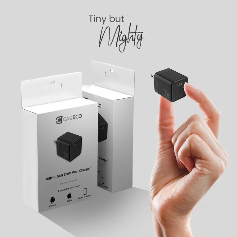 Chargeur mural GaN 30W - Noir