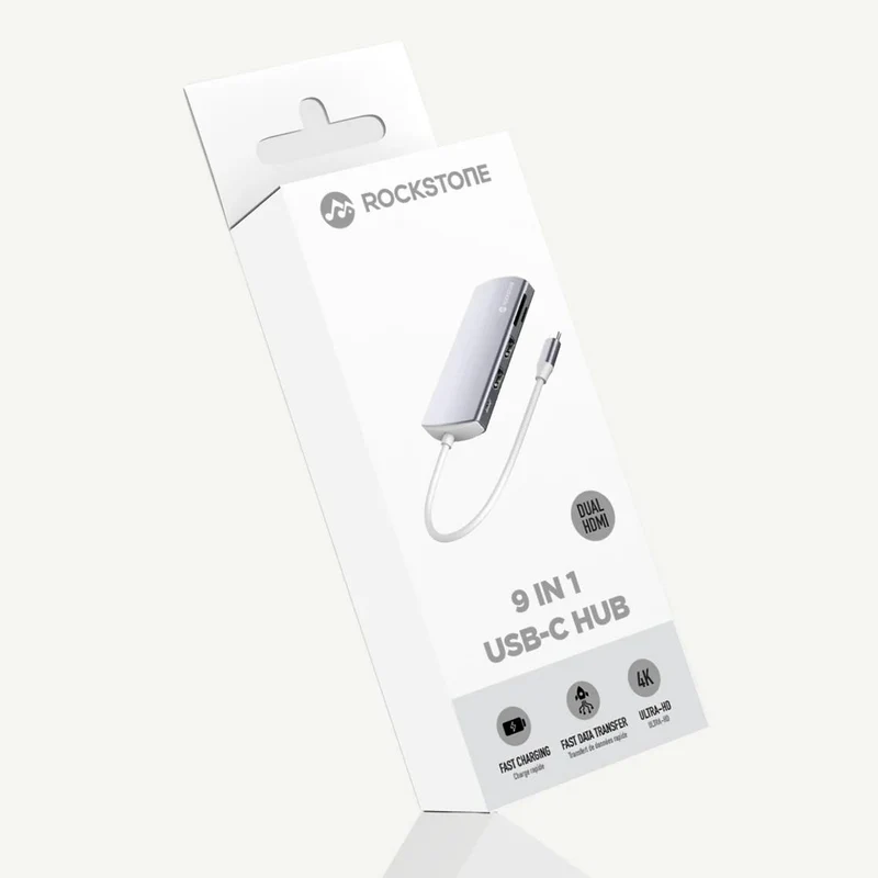 Hub HDMI double USB-C 9-en-1 de Rockstone