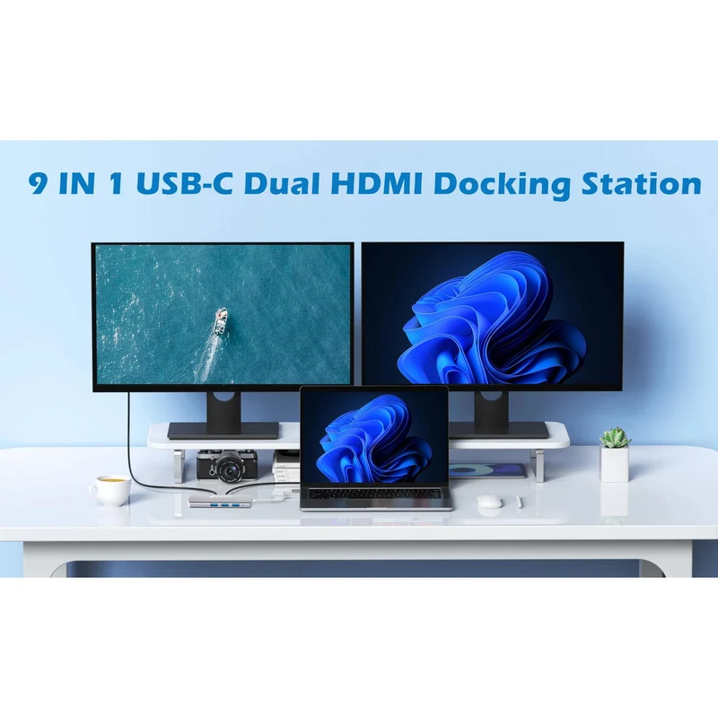 Hub HDMI double USB-C 9-en-1 de Rockstone