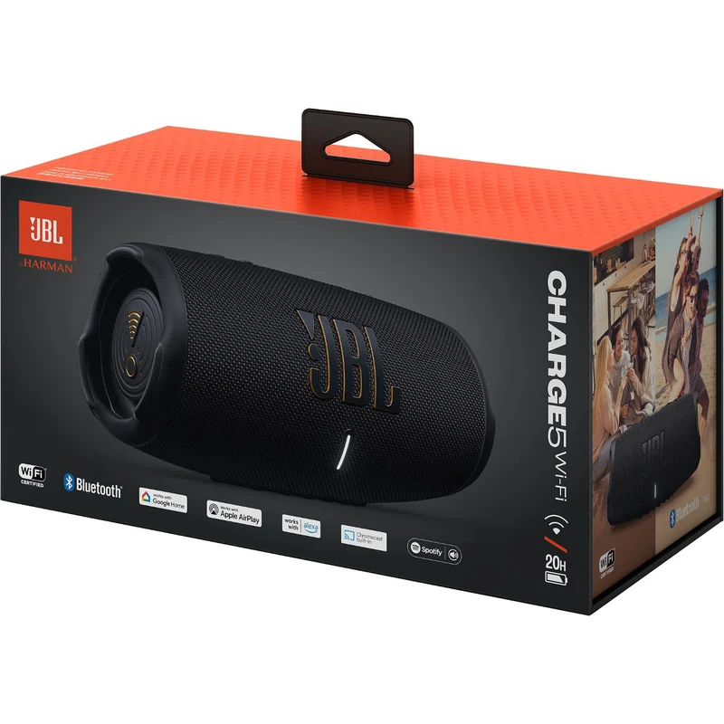 Enceinte portable sans fil Bluetooth 30W étanche à l'eau, JBL Charge 5 WIFI - Noir