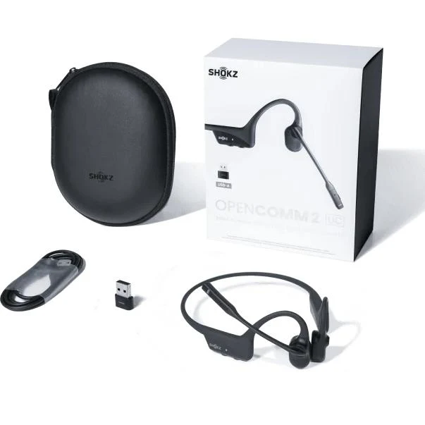 Casque Stéreo BT à conduction osseuse avec Microphone Perche Antibruit Opencom2, Shokz C110AN
