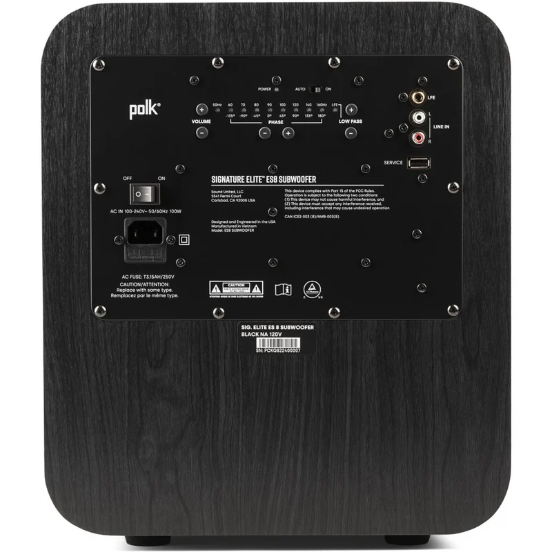 Caisson 8 po 100W Polk ES08SUB - Noir