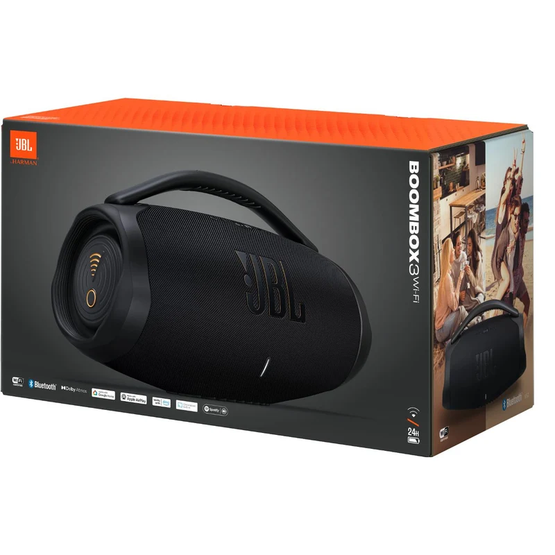 Enceinte portable sans fil Bluetooth 40W, JBL BOOMBOX 3 WIFI - Noir