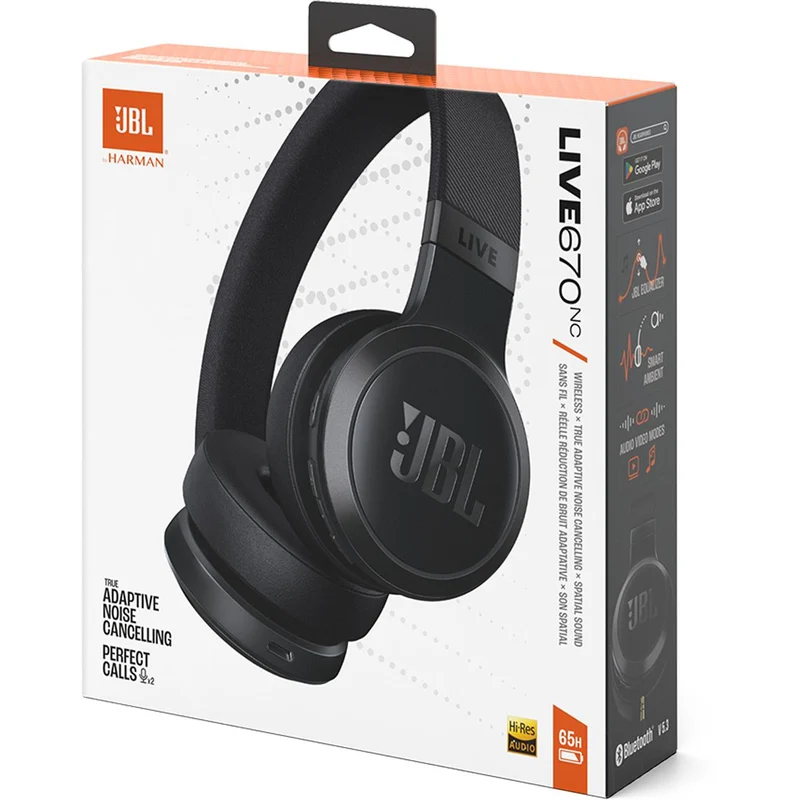 Casque d'écoute sans fil. JBL Live 670NC - Noir