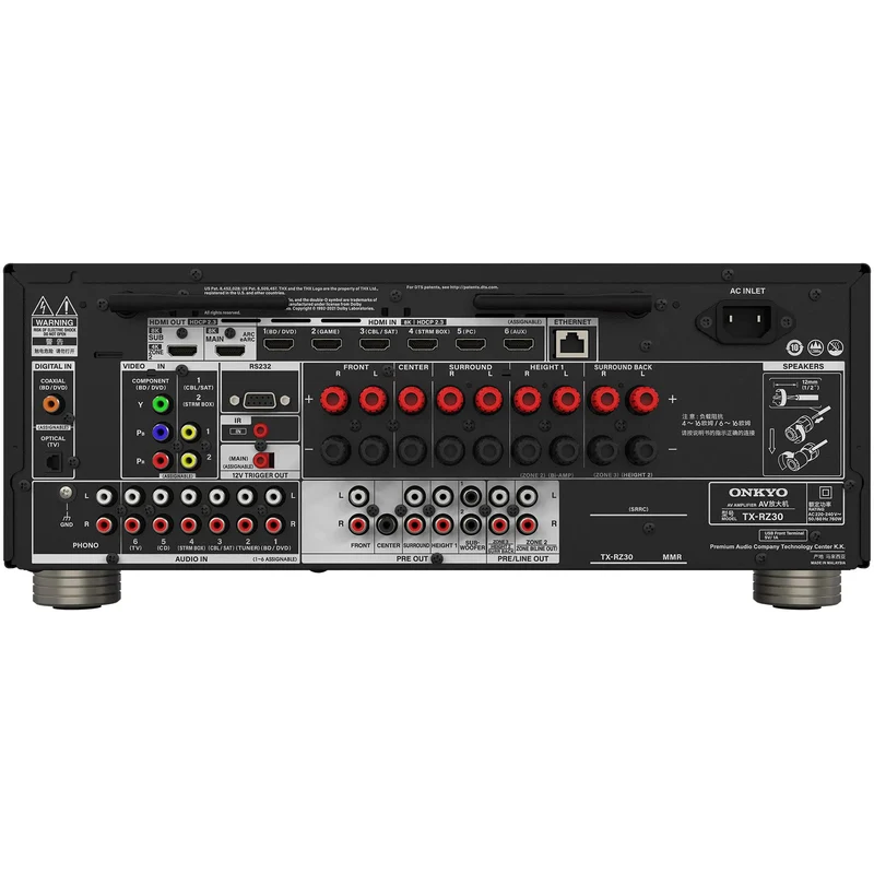 Récepteur THX AV Réseau 4K 9.2, Onkyo TXRZ30