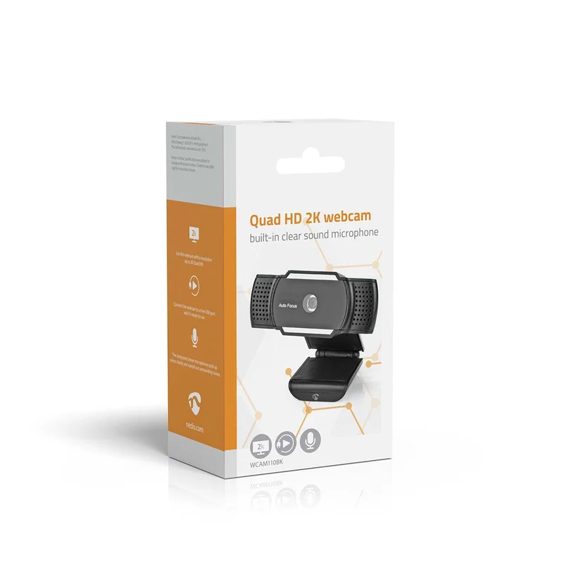 Webcam 2K@30fps - Automatische Scherpstelling - Ingebouwde Microfoon