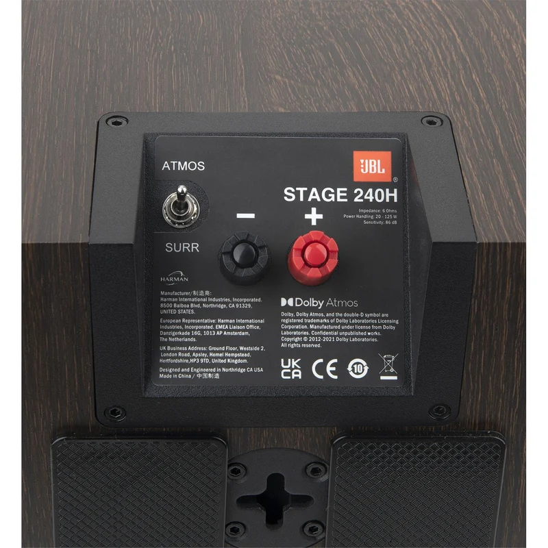 Enceinte Surround 75W, JBL 240H Noir- Paire