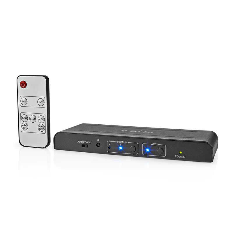 HDMI™-Extractor 2x HDMI™ Input - TosLink Female / 1x 3.5 mm Audio Out / 1x HDMI™ Output / 2x RCA - Maximale resolutie: 4K@60Hz