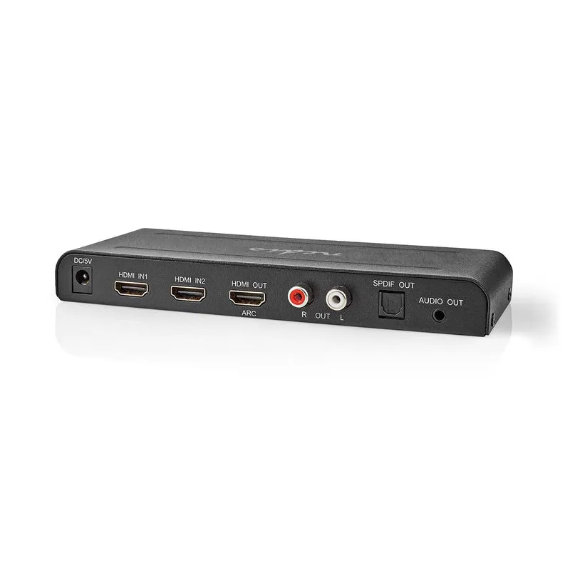 HDMI™-Extractor 2x HDMI™ Input - TosLink Female / 1x 3.5 mm Audio Out / 1x HDMI™ Output / 2x RCA - Maximale resolutie: 4K@60Hz
