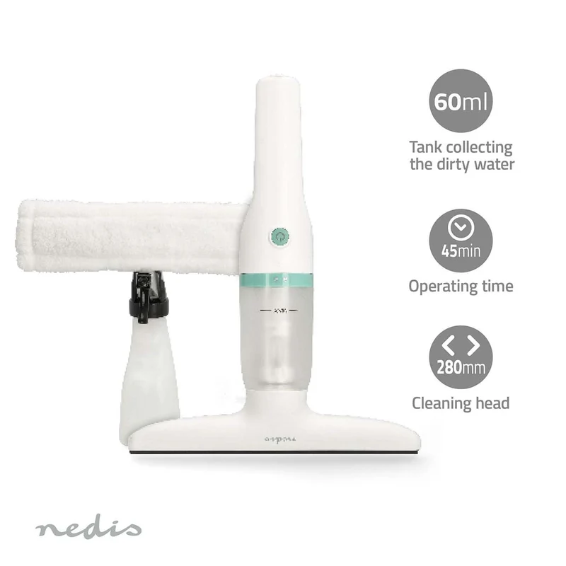 Electrische Ruitenreiniger 12W - 1200 Pa - Inhoud Reservoir Vuil Water: 60 ml