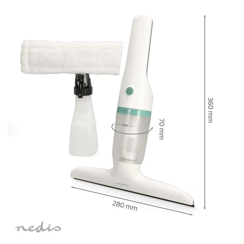 Electrische Ruitenreiniger 12W - 1200 Pa - Inhoud Reservoir Vuil Water: 60 ml