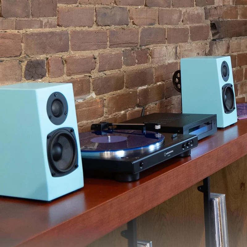 Enceinte bibliothèque 100W, KINONE- Bleu - Paire