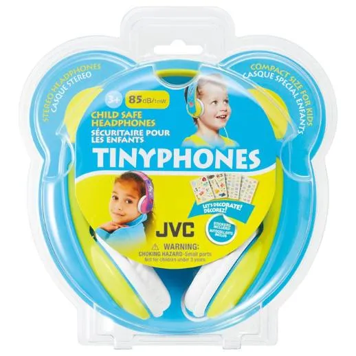 Casque d'Écoute pour Enfants de 3 Ans et plus,, JVC FilHA-KD7-YN - Jaune/bleu