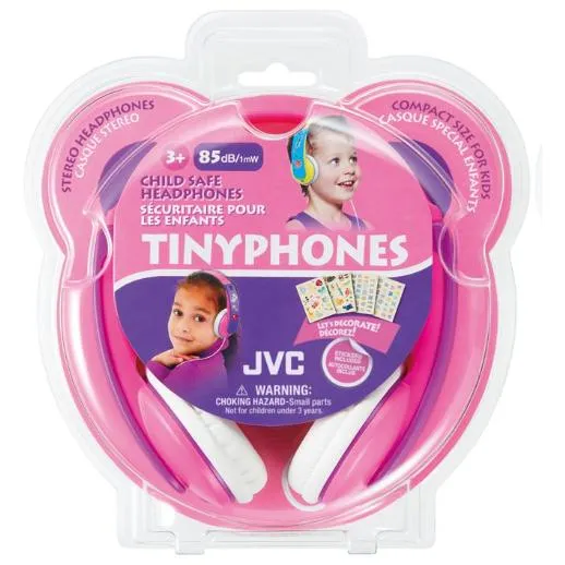 Casque d'Écoute pour Enfants de 3 Ans et plus,, JVC Fil HA-KD7-PN - Rose Violet