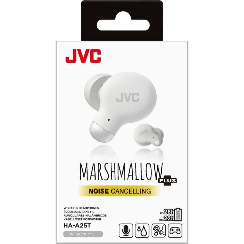 Écouteurs Bluetooth Intra-auriculaire avec suppression de bruit, JVC HA-A25T-W - Blanc