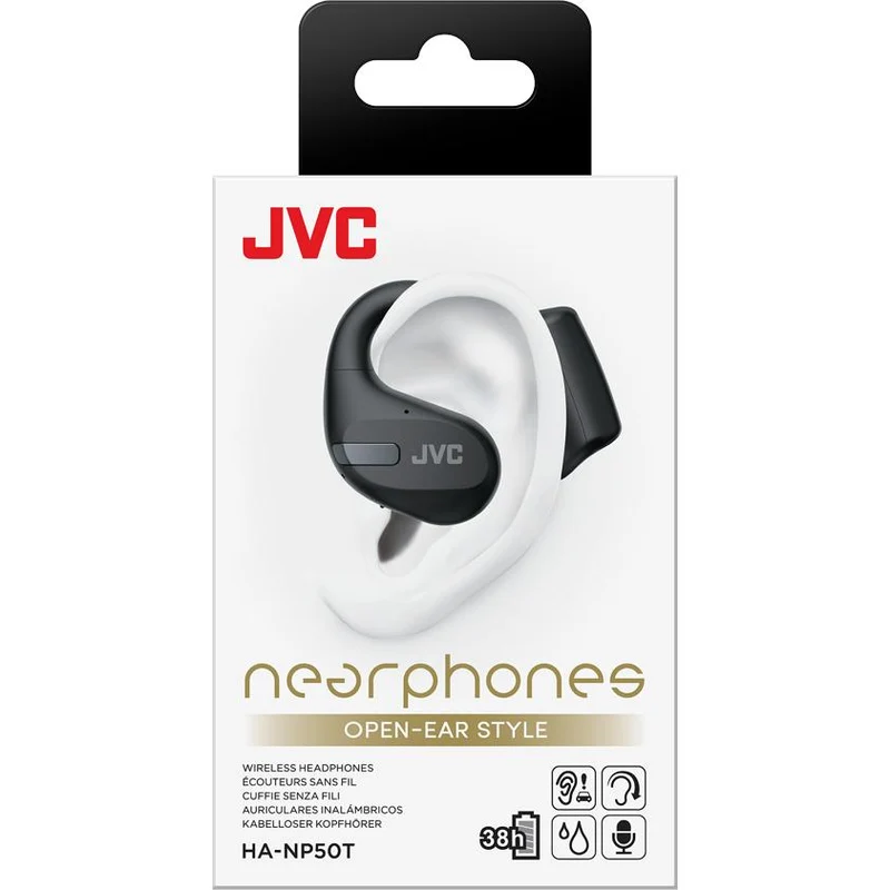 Écouteurs Nearphones Bluetooth, JVC HA-NP50T-B - Noir