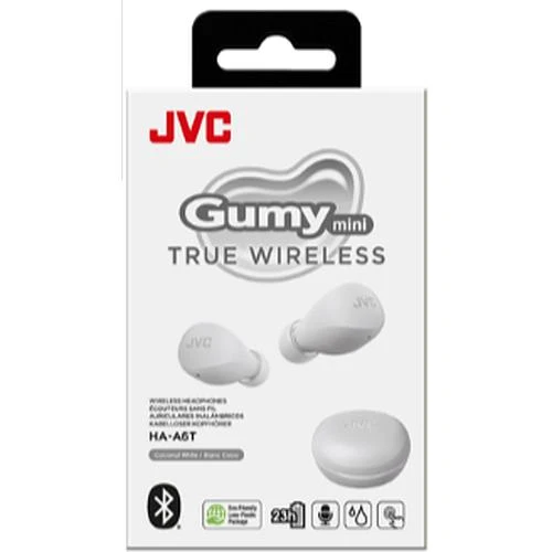 Écouteurs Gumy Mini Intra-auriculaire, JVC HA-A6T-W - Blanc Coco