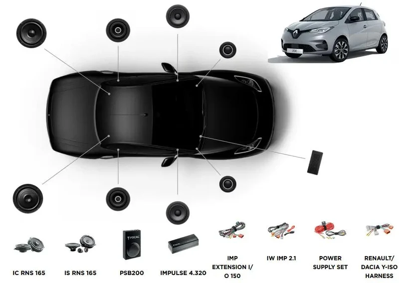 Focal Inside Renault Zoe POWERED 6.1 – Pack haut-parleurs + Subwoofer + Amplificateur