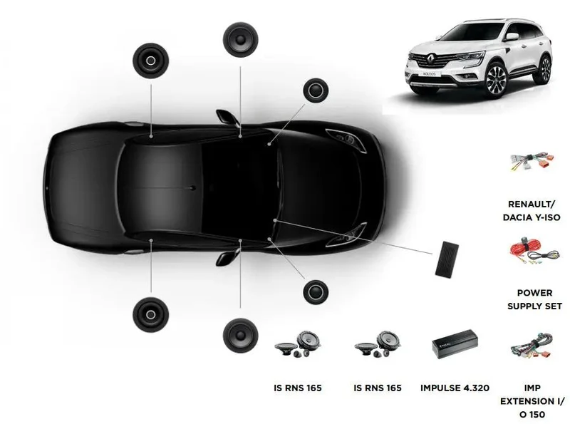 Focal Inside Renault Koleos 2 ACTIVE 8.0 – Kits avant + arrière + Amplificateur