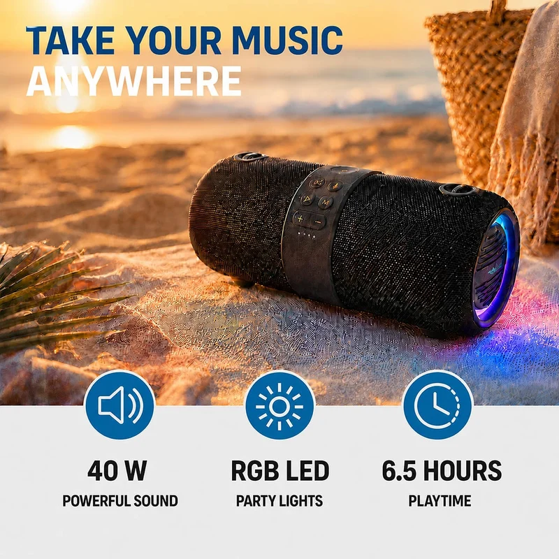 Bluetooth®-Speaker 390 min - Handheld Ontwerp - 40W