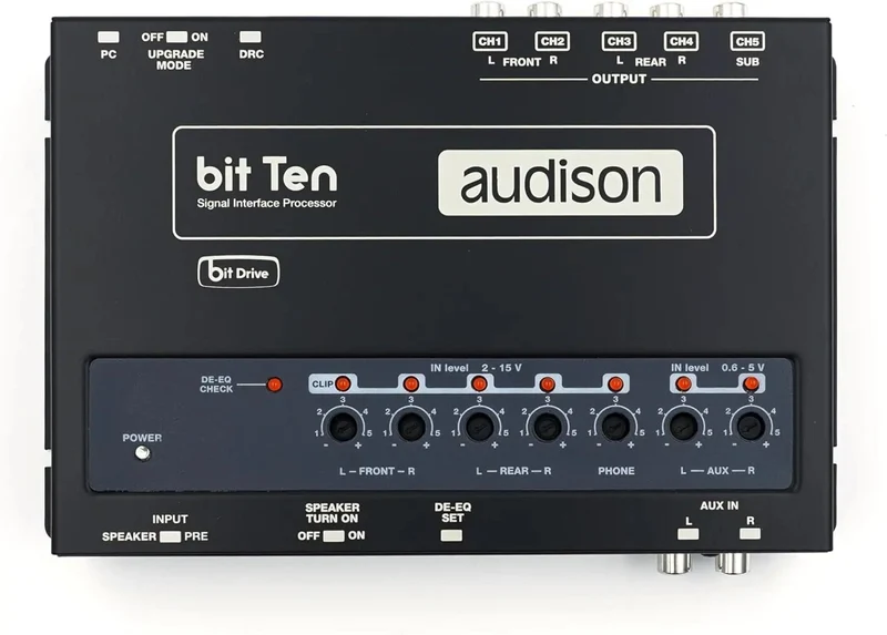 Audison bit Ten – Processeur numérique DSP 4 entrées / 5 sorties – 24 bit / 48 kHz