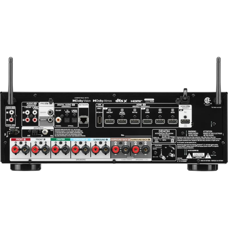Récepteur AV 7.2 canaux75W CH, Denon AVR-S770H