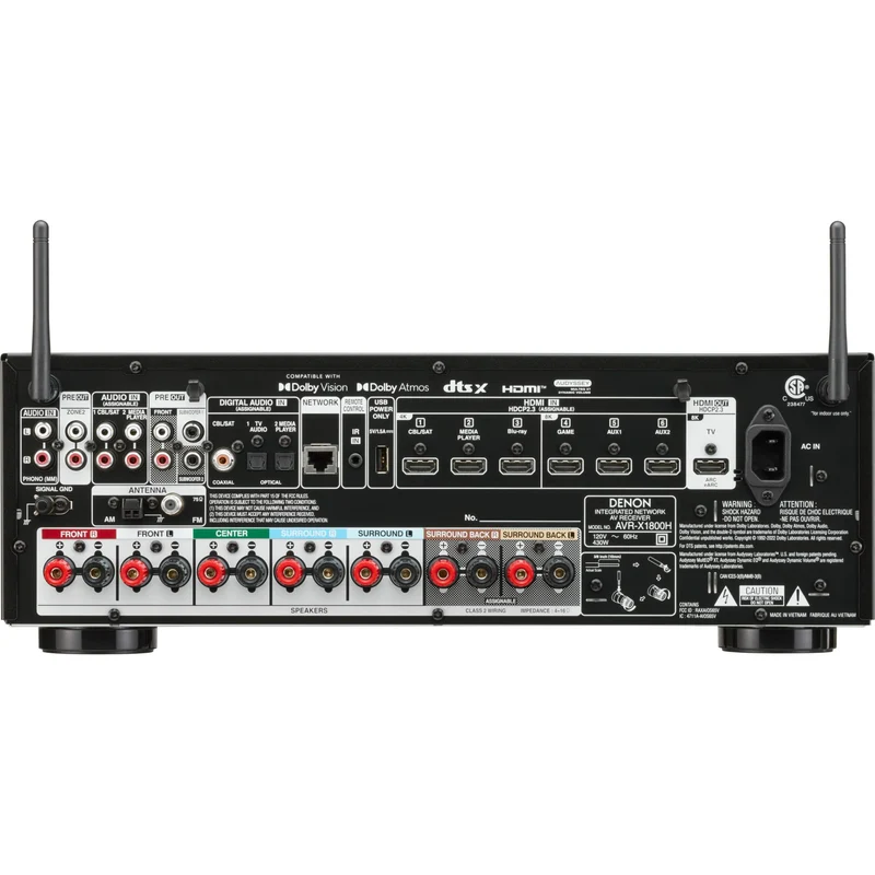 Récepteur AV 7.2 canaux, Denon AVR-X1800H