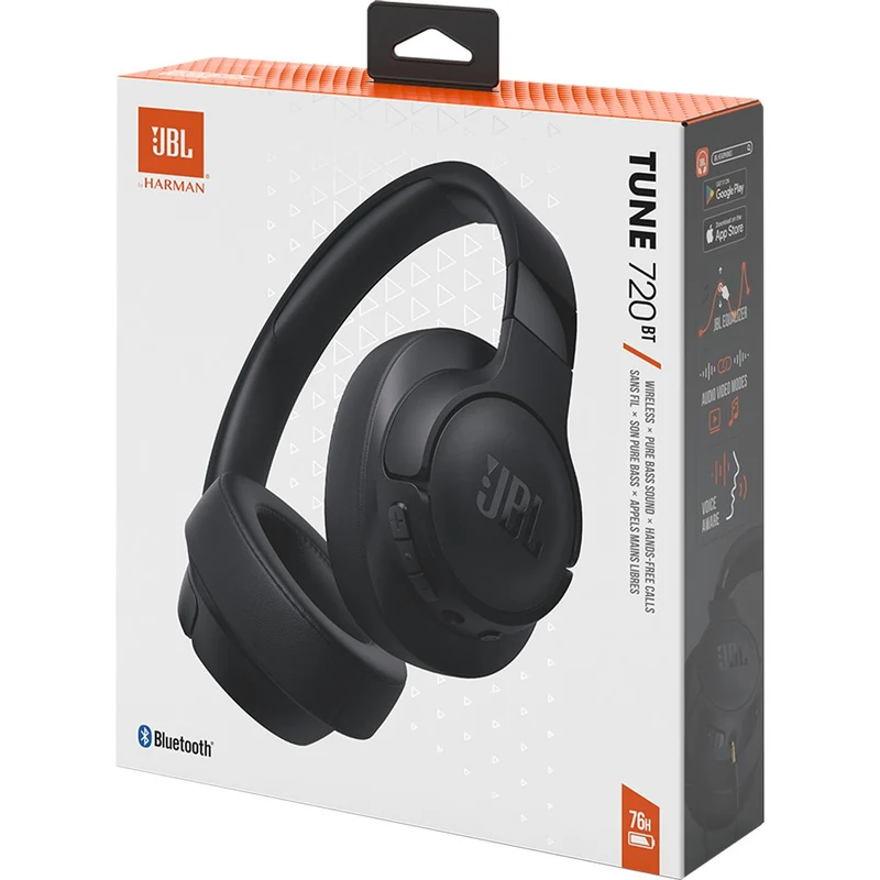 Casque d'écoute sans fil. JBL Tune 720BT - Noir